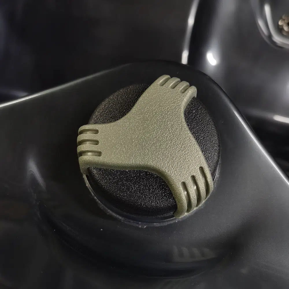 Centuraheat Triglav Luxury 3-4 Seater Spa Hot Tub in Midnight Opal with dark wood-effect exterior and ergonomic seating for home spa use.