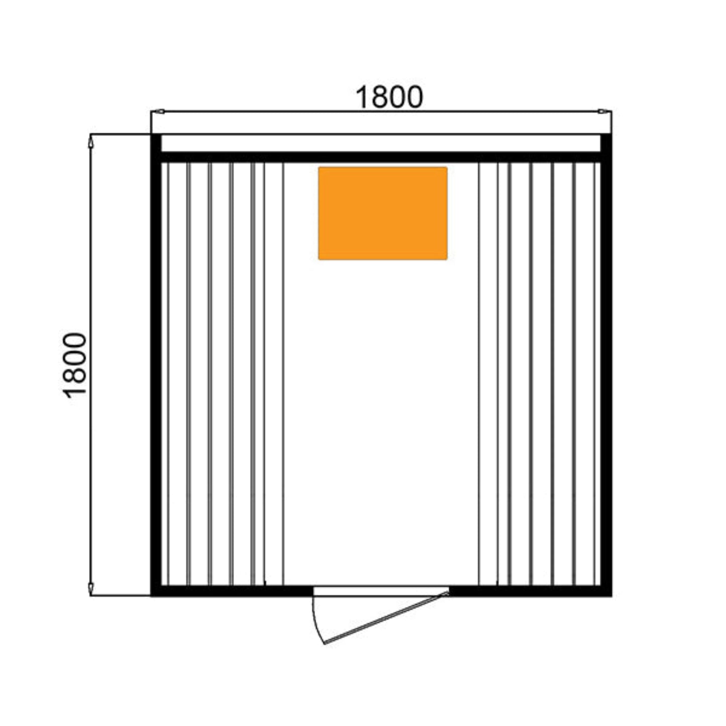 CenturaHeat 4-6 Person Wood Barrel Outdoor Steam Sauna technical drawing