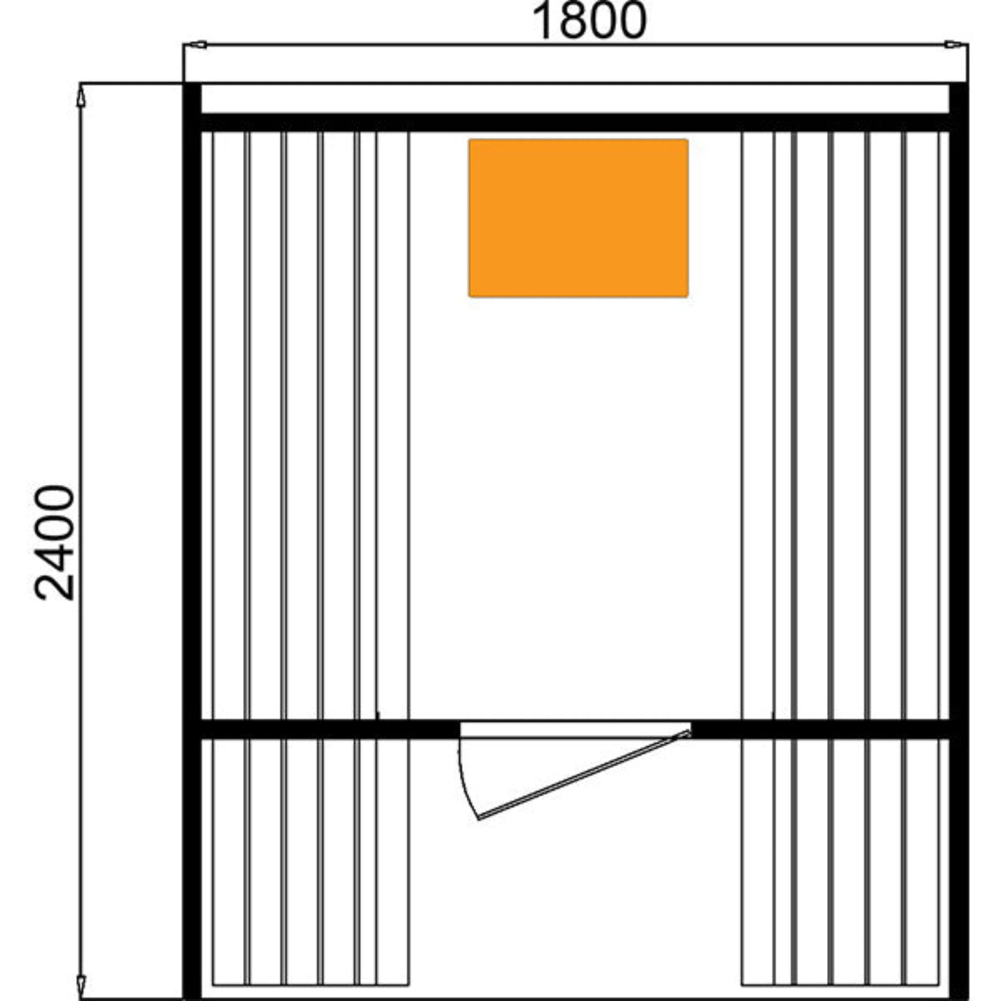 CenturaHeat 4-6 Person Outdoor Wood Barrel Steam Sauna technical drawing