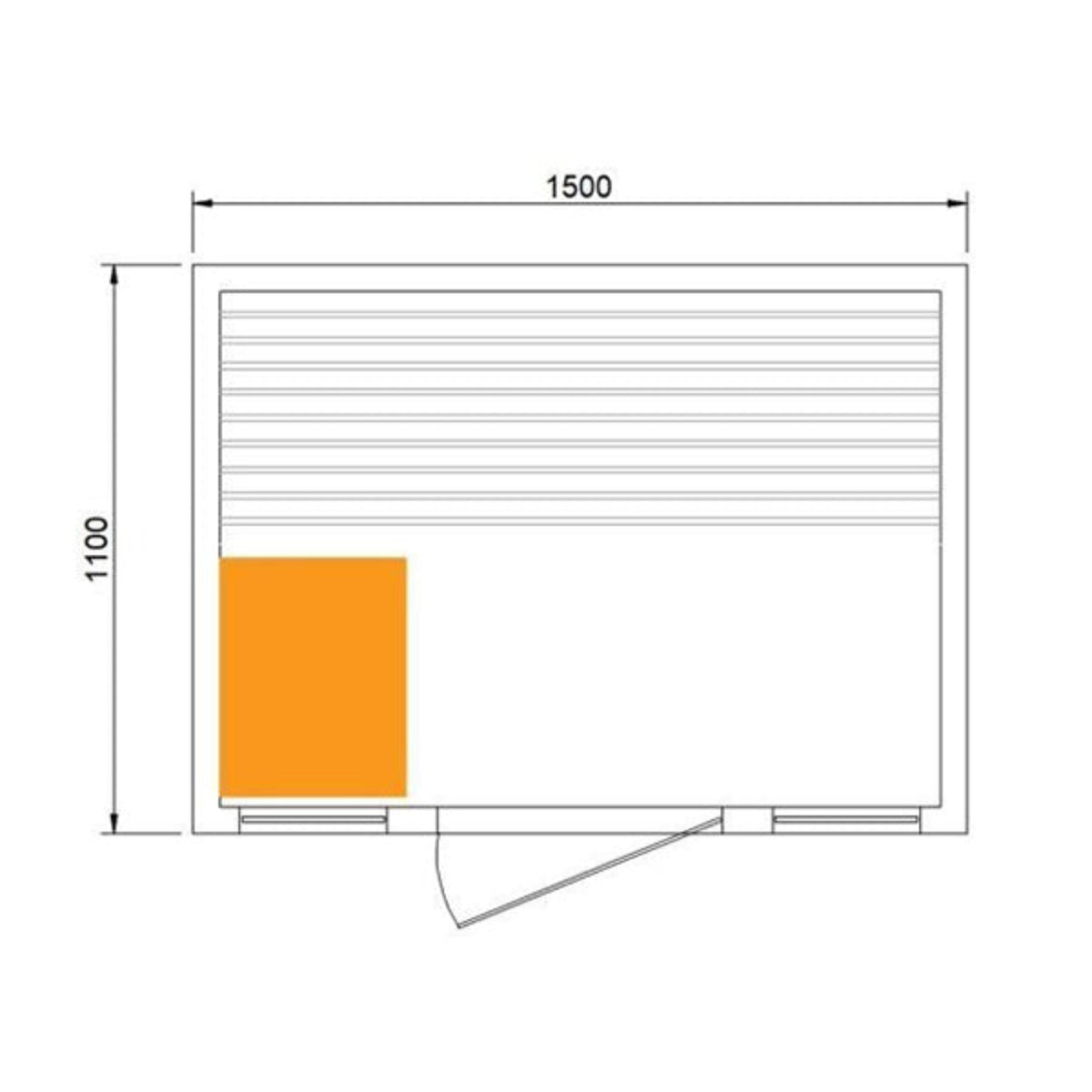 centuraheat 3 Person Traditional Steam Outdoor Sauna Room drawing