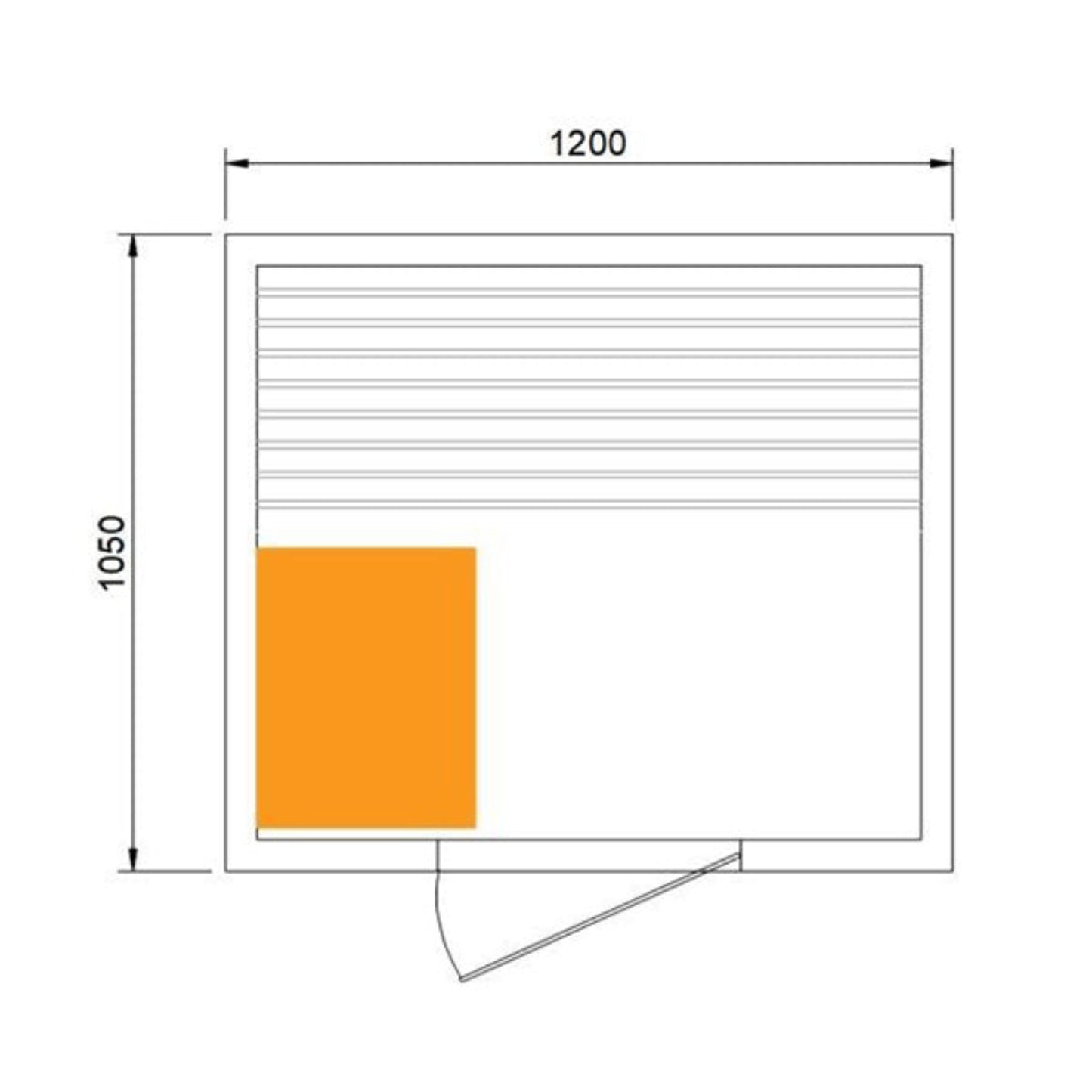 CenturaHeat 2 Person Steam Outdoor Sauna House drawing