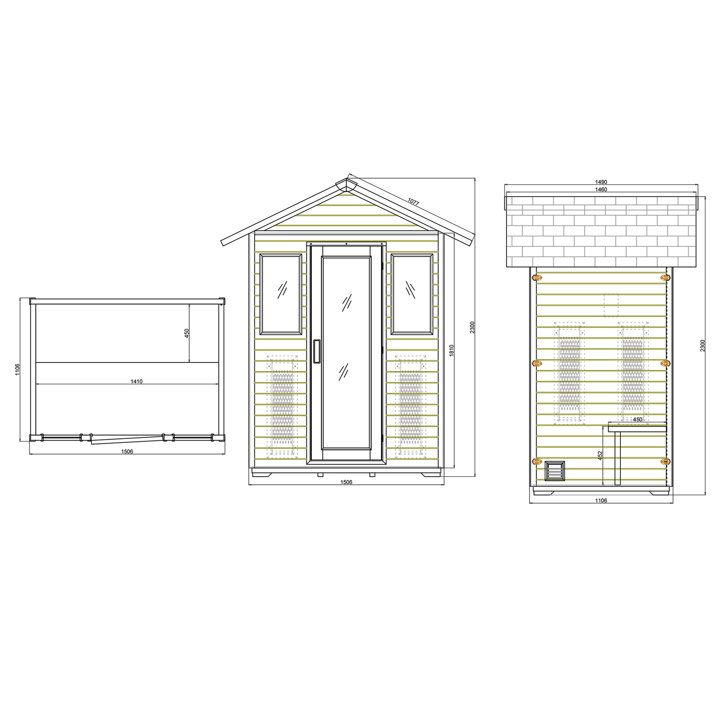 CenturaHeat 3 Person Luxury Outdoor Infrared Sauna