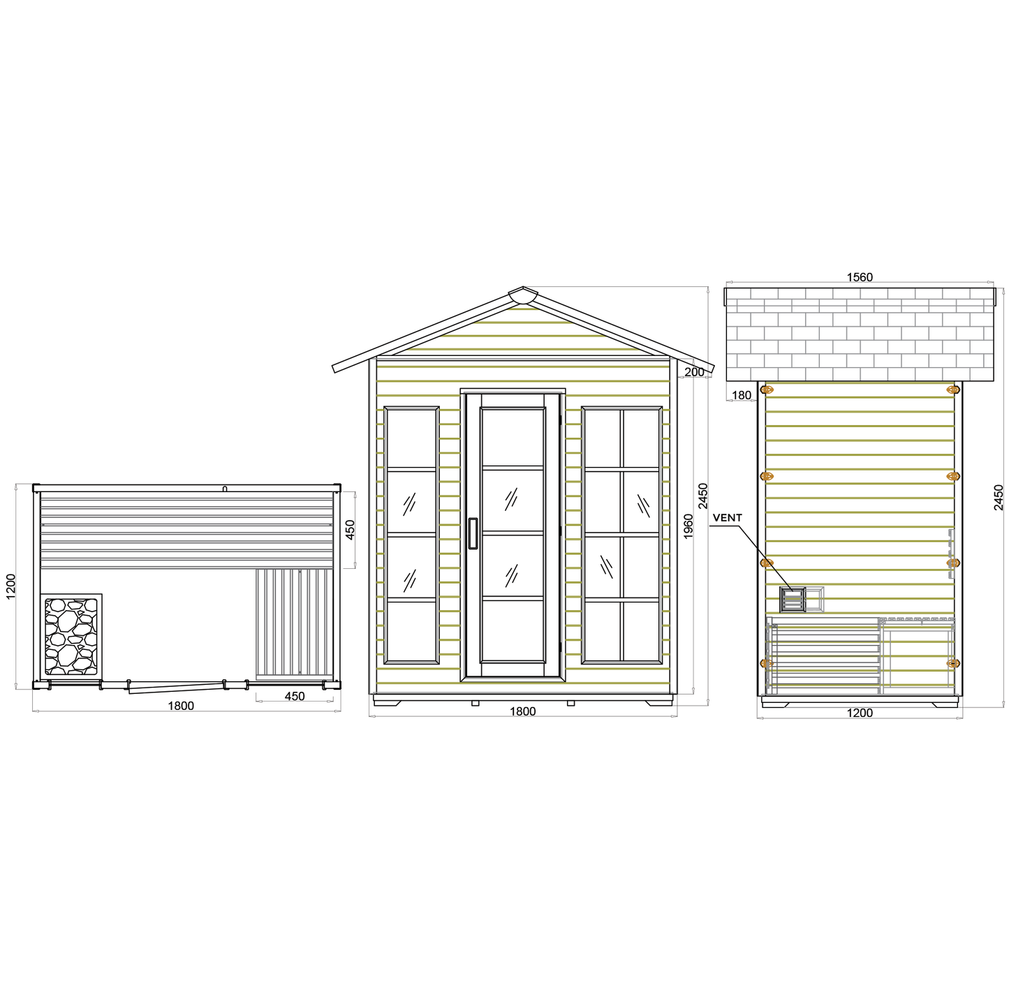 CenturaHeat 4 Person White Outdoor Sauna