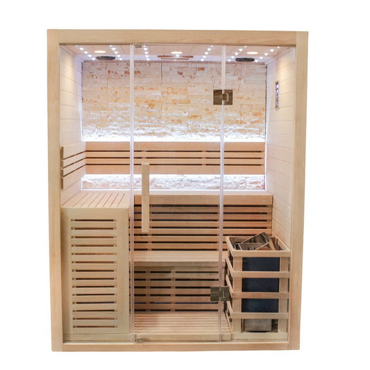 CenturaHeat Luxury Steam Traditional Indoor Sauna with Glass Door