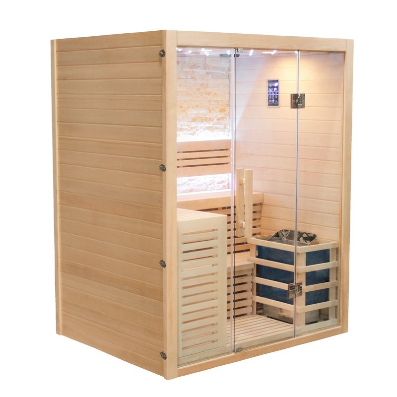 CenturaHeat Luxury Steam Traditional Indoor Sauna with Glass Door