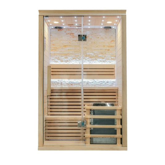 CenturaHeat Double Bench Steam and Infrared Hybrid Indoor Sauna