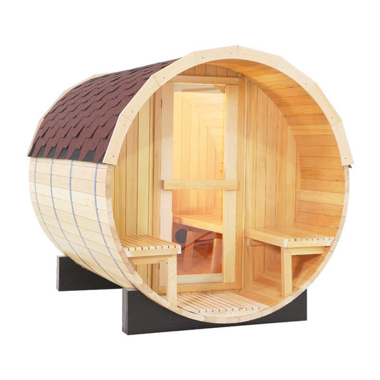 CenturaHeat 4-6 Person Outdoor Wood Barrel Sauna