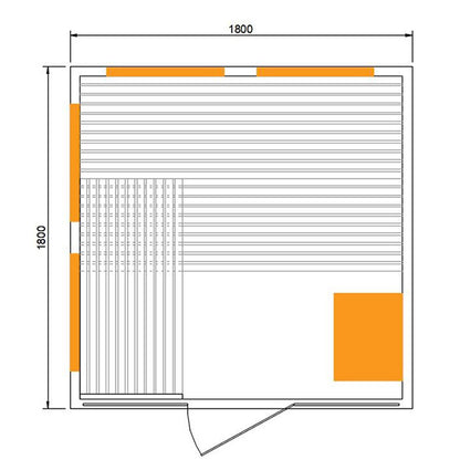 CenturaHeat 4 Person Combination Bio Indoor Sauna - 6100W