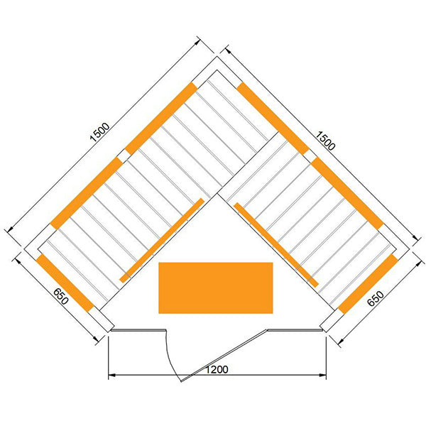 CenturaHeat 4-5 Person Diamond Corner Indoor Sauna