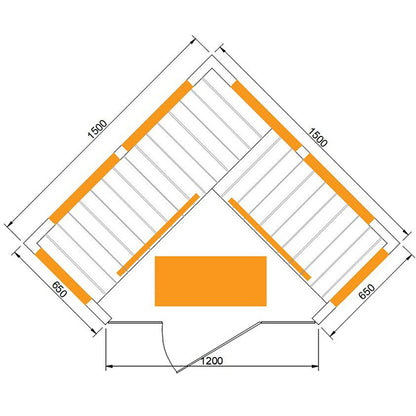 CenturaHeat 4-5 Person Diamond Corner Indoor Sauna