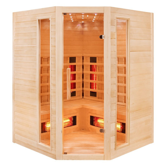 CenturaHeat 4-5 Person Diamond Corner Indoor Sauna - 3500W