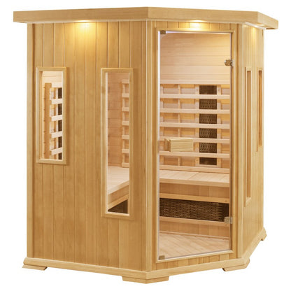 CenturaHeat 4-5 Person Diamond Corner Indoor Sauna - 3000W