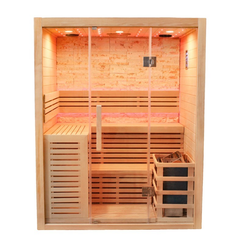 CenturaHeat Luxury Steam Traditional Indoor Sauna with Glass Door