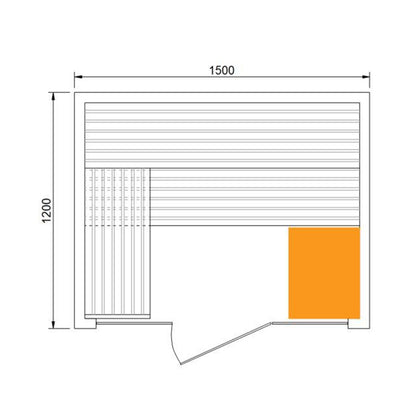 CenturaHeat Luxury Steam Traditional Indoor Sauna with Glass Door