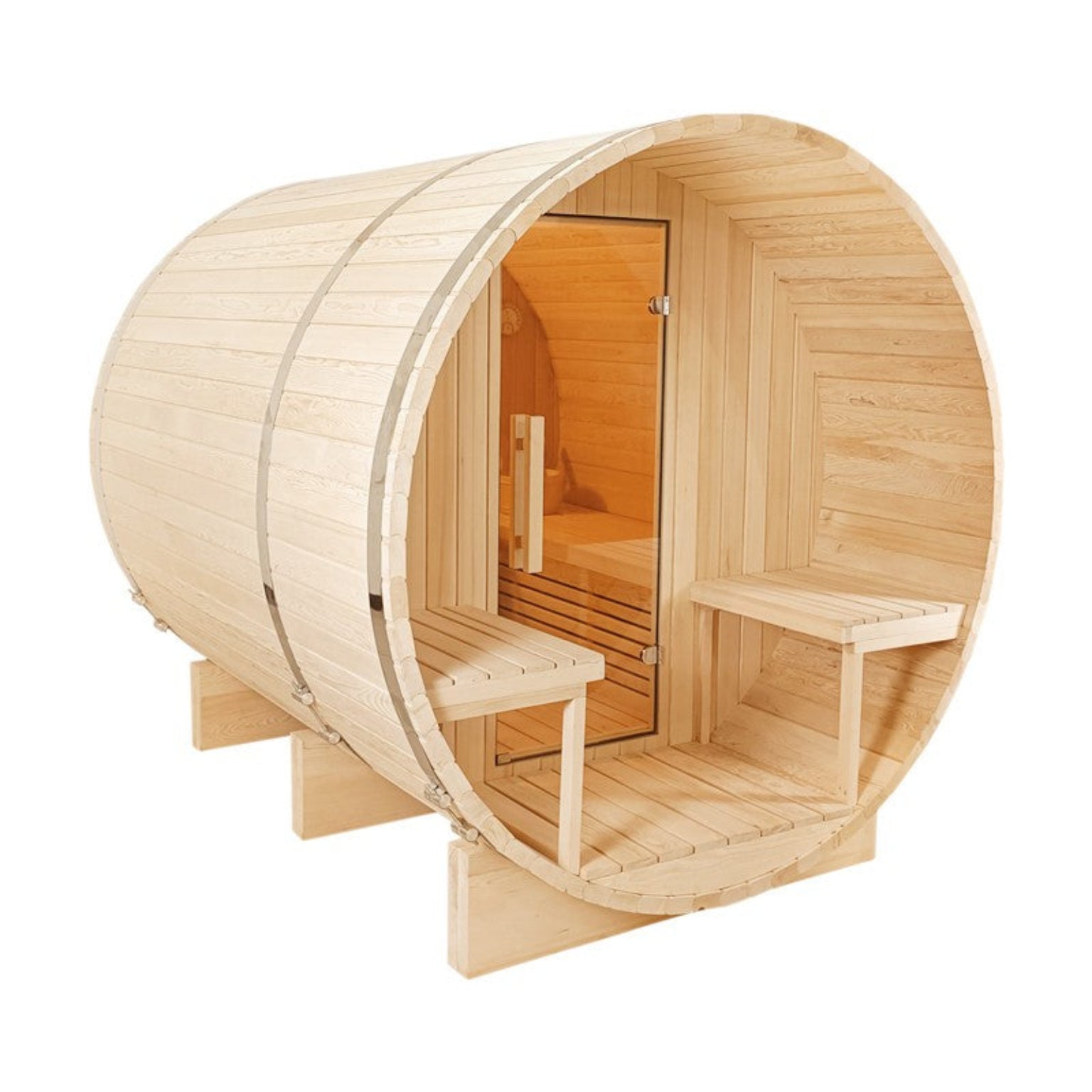 6 Person Outdoor Wood Barrel Steam Sauna