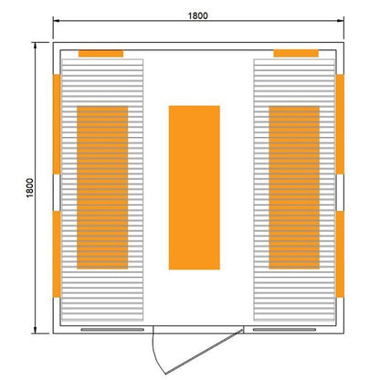 CenturaHeat 2-6 Person Infrared Relax Indoor Sauna