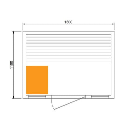 CenturaHeat 3 Person Traditional Outdoor Sauna Room