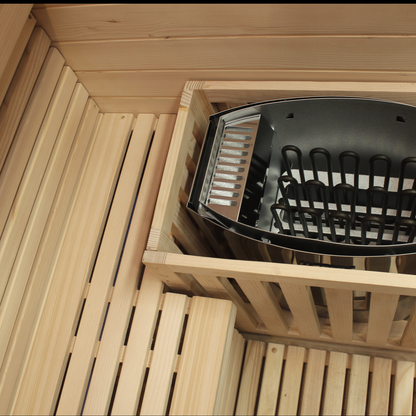 CenturaHeat Luxury Steam Traditional Indoor Sauna with Glass Door