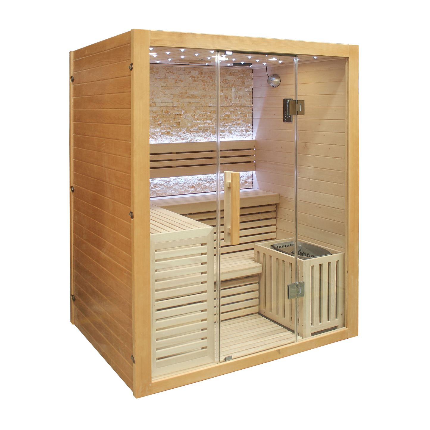 CenturaHeat Luxury Steam Traditional Indoor Sauna with Glass Door