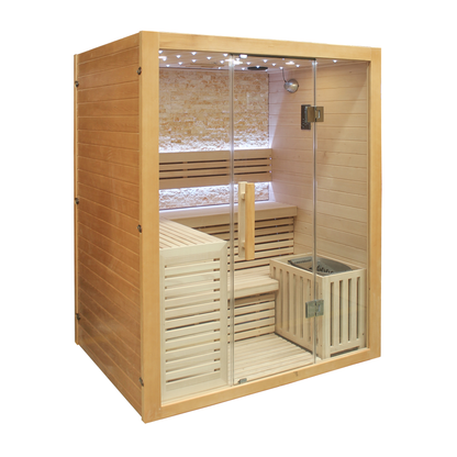 CenturaHeat Luxury Steam Traditional Indoor Sauna with Glass Door