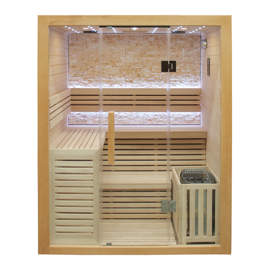 CenturaHeat Luxury Steam Traditional Indoor Sauna with Glass Door