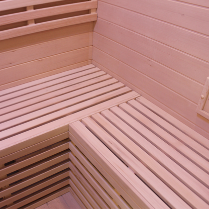 CenturaHeat 3 Person Traditional Steam Outdoor Sauna Room - bench 1