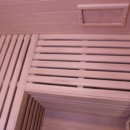 CenturaHeat 3 Person Traditional Steam Outdoor Sauna Room - bench and air vent