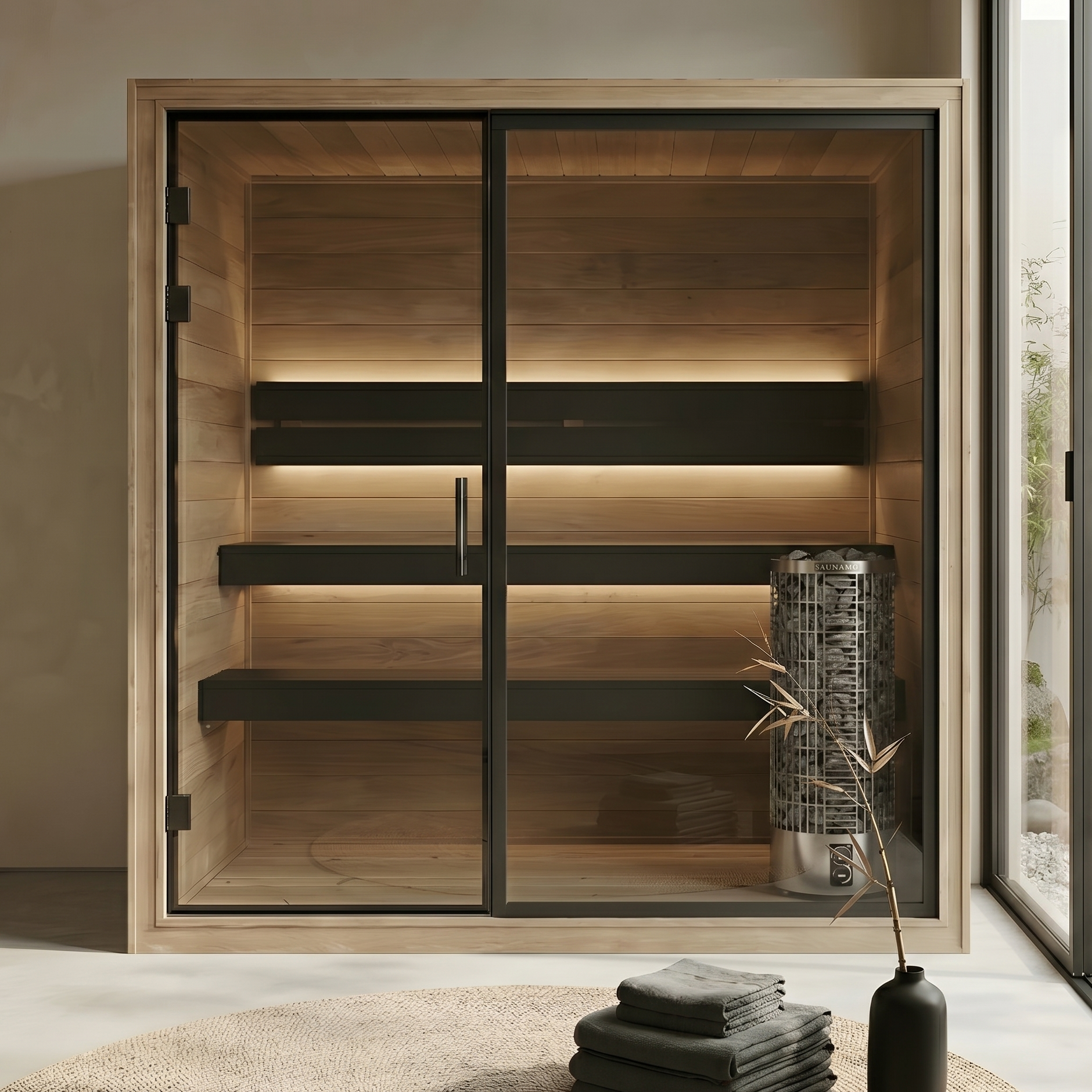 Thermo Black 220 Indoor Steam Sauna  close up