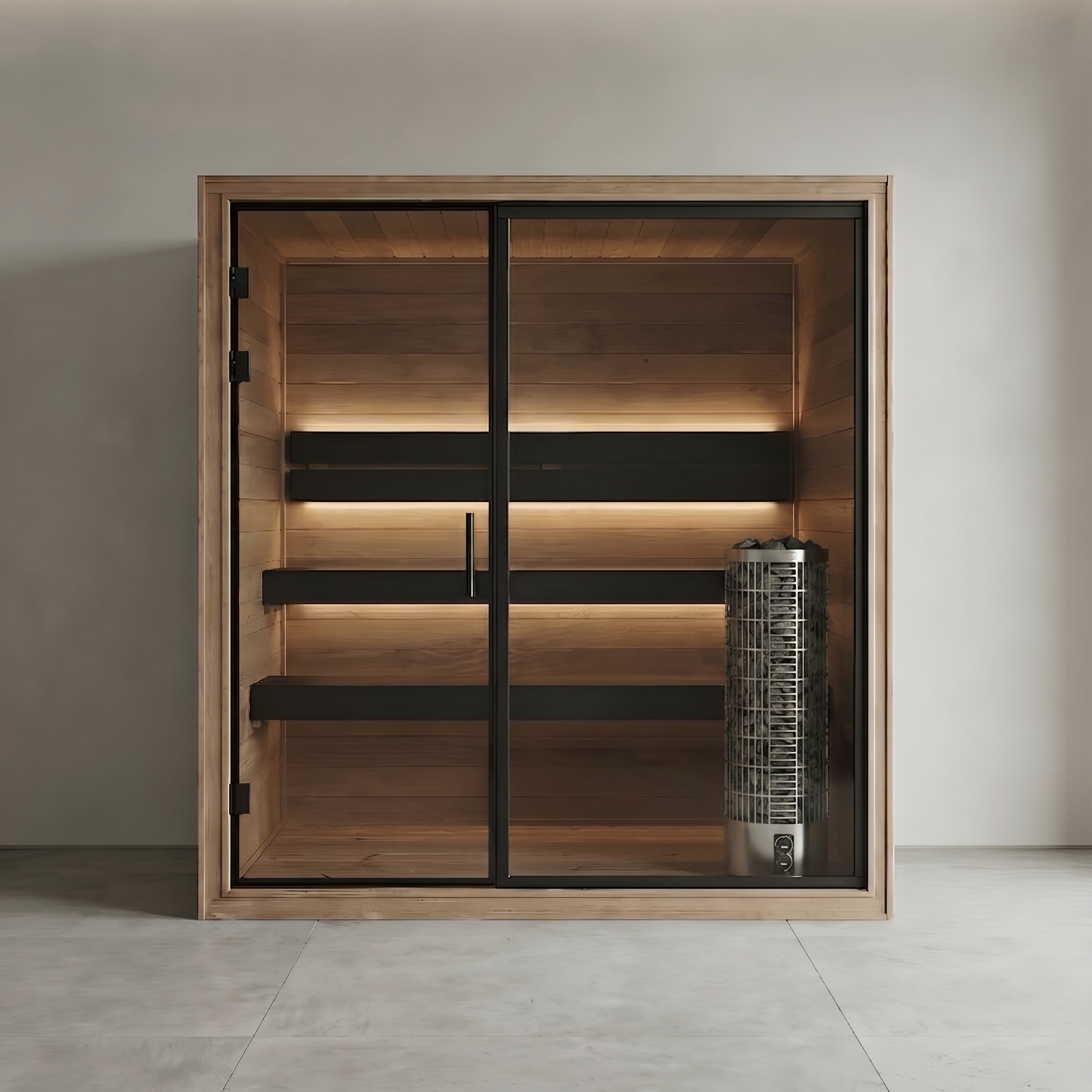 Thermo Black 220 Indoor Steam Sauna front view