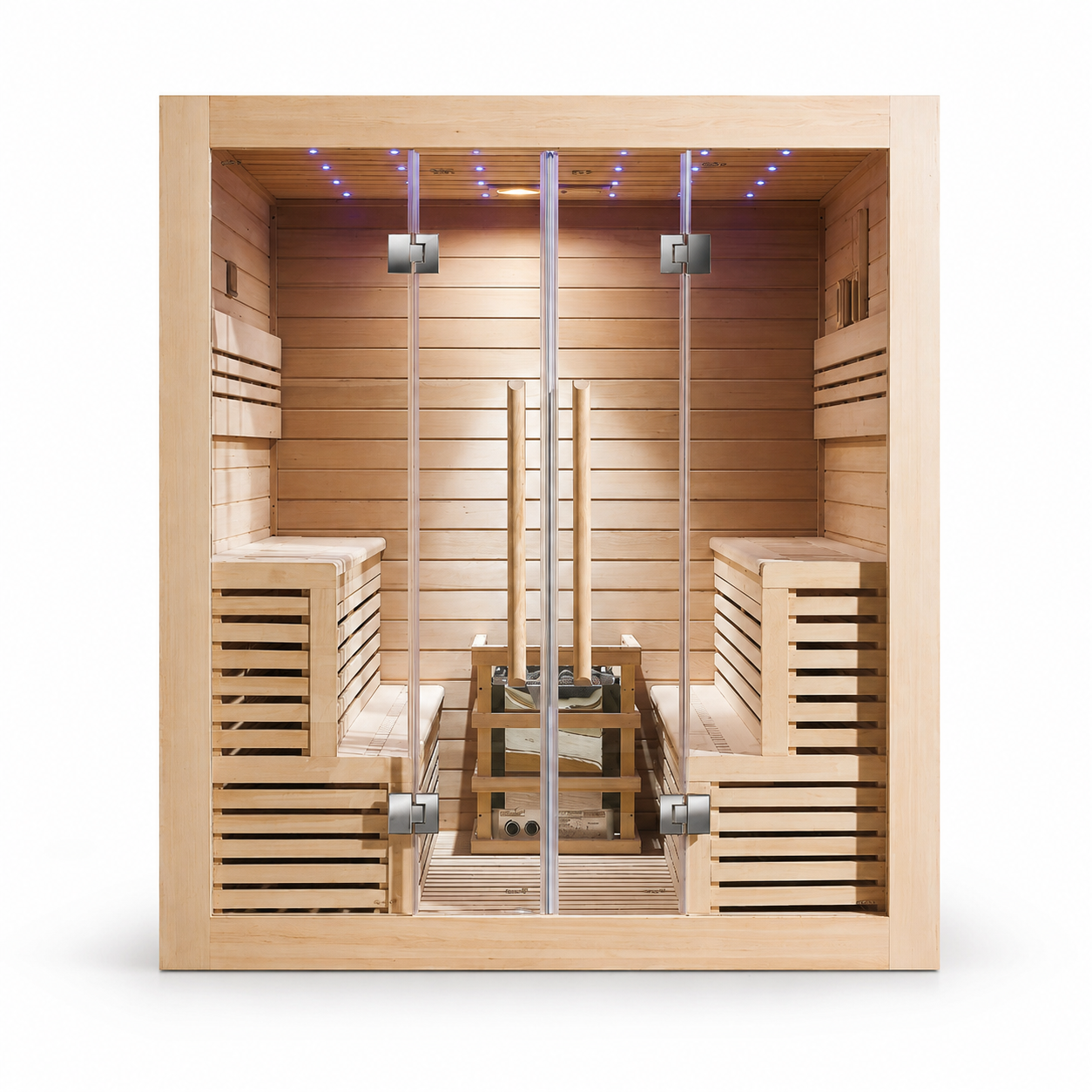 4 Person Canadian Hemlock Indoor Sauna 6kW Harvia Heater