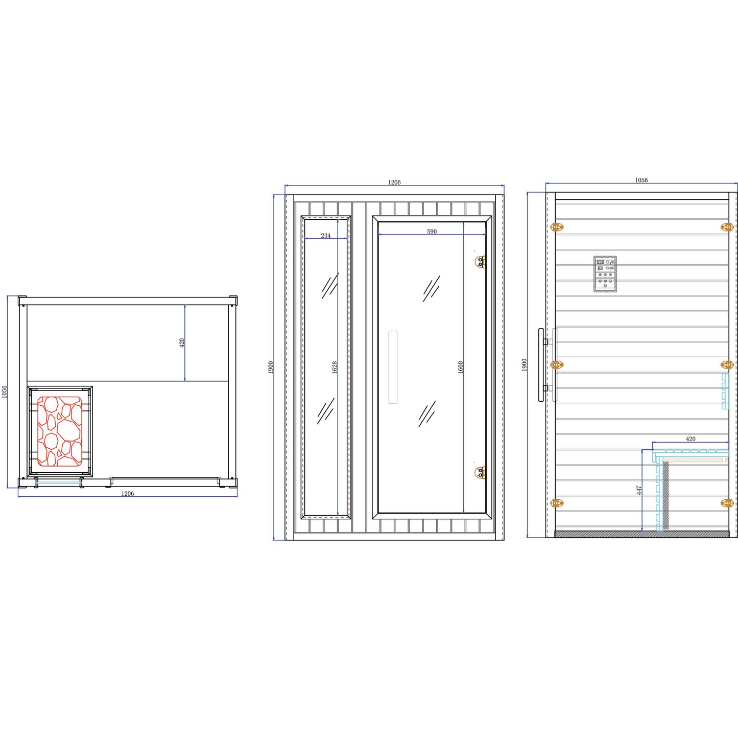 CenturaHeat Traditional Steam Double 2 Person Indoor Sauna