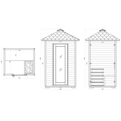 CenturaHeat 2 Person Outdoor Sauna House