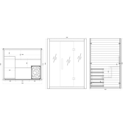 Centuraheat Luxury 3-4 Person Steam Indoor Sauna
