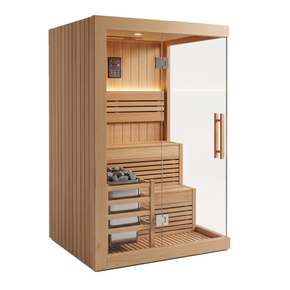 CenturaHeat 2 Person Canadian Hemlock Indoor Sauna with 2.3kW Harvia Heater